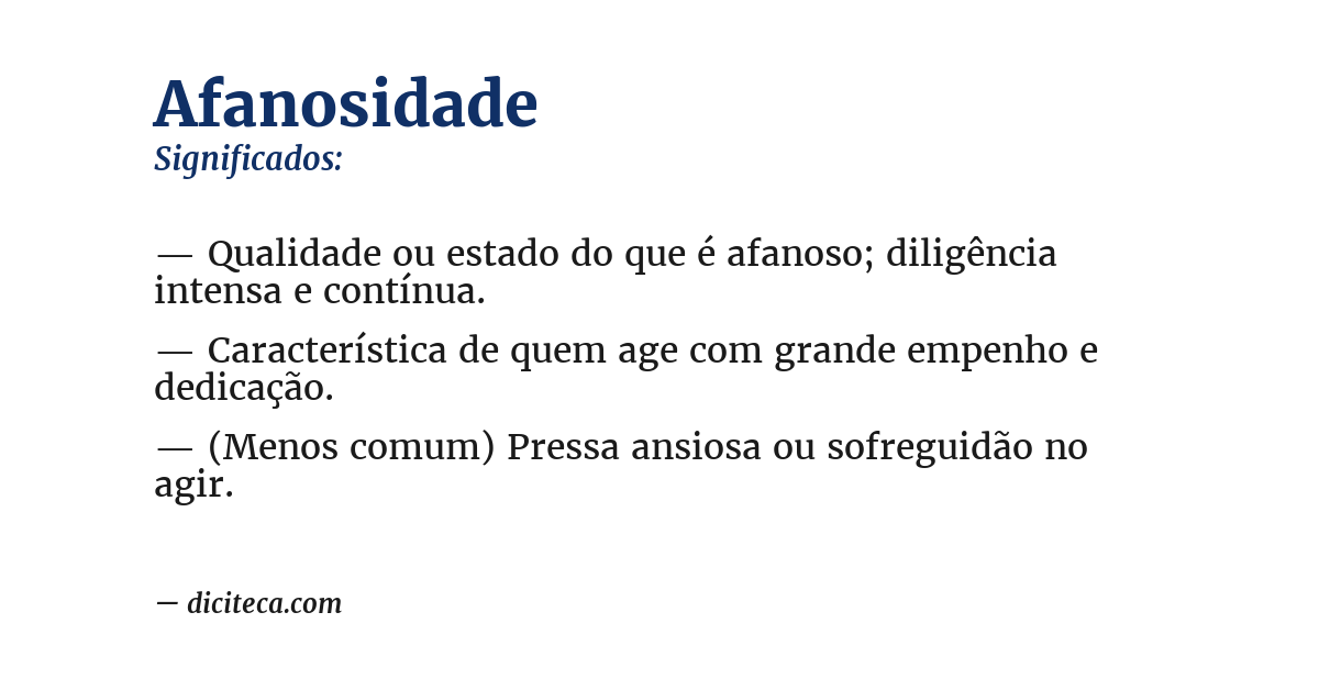 Significado de afanosidade