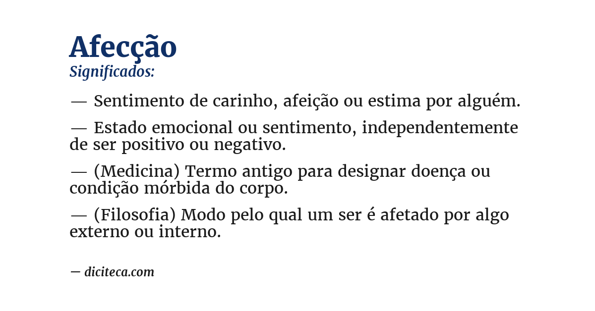 Significado de afecção