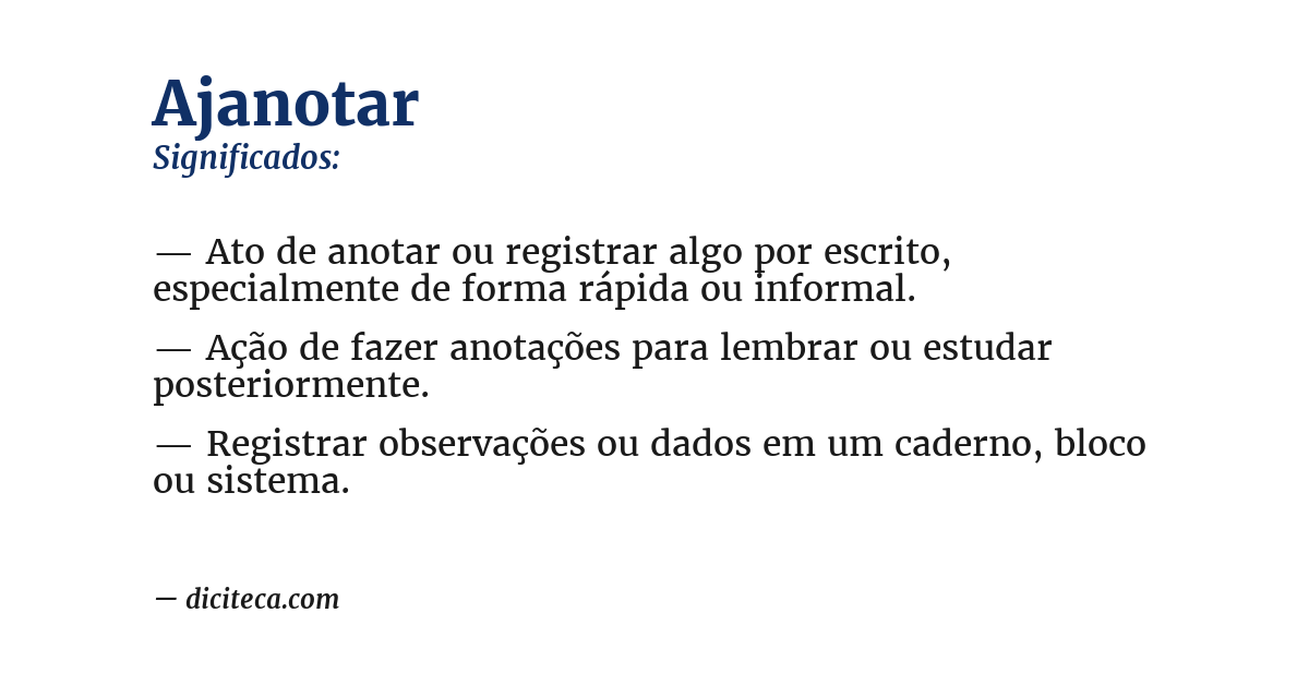 Significado de ajanotar