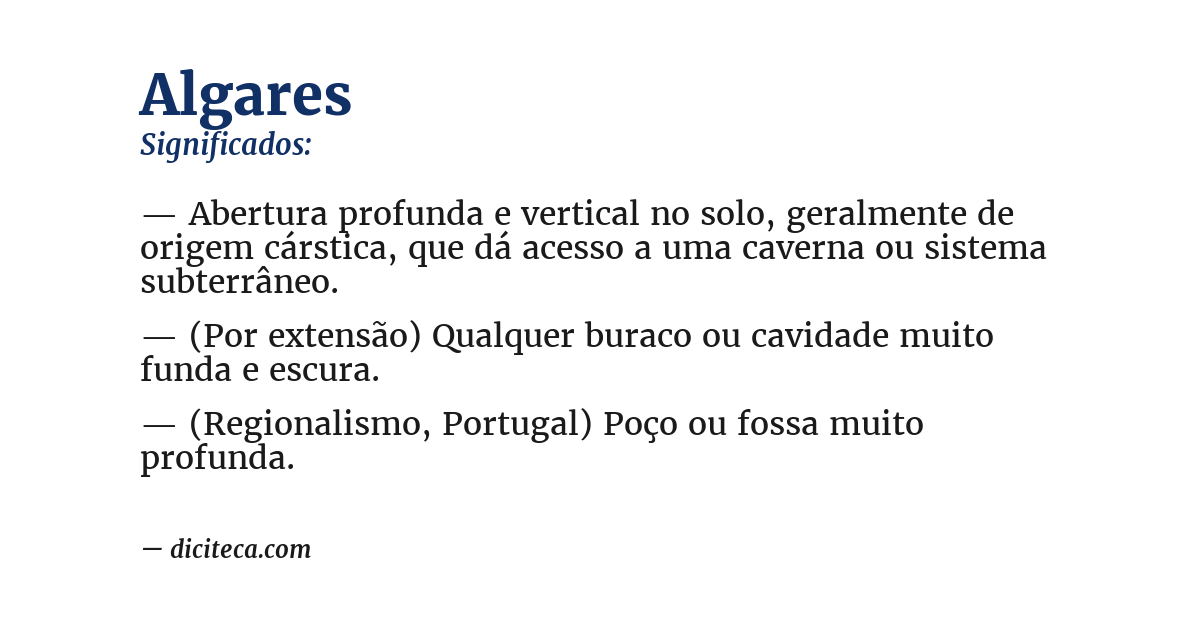 Significado de algares