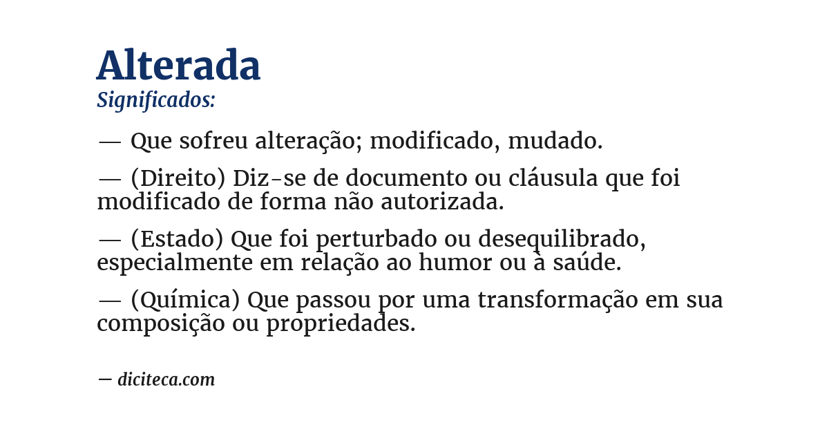 Significado de alterada