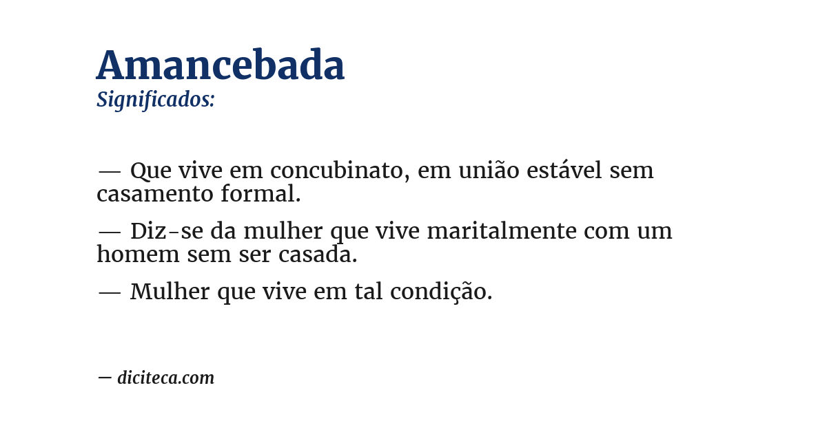 Significado de amancebada