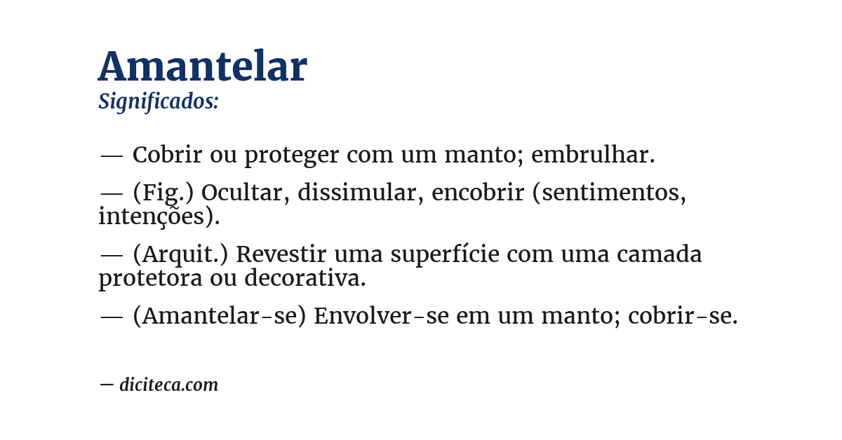 Significado de amantelar