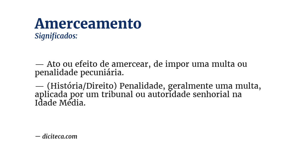 Significado de amerceamento