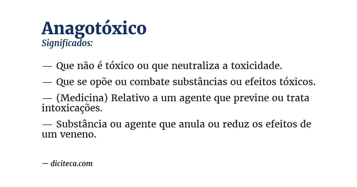 Significado de anagotóxico