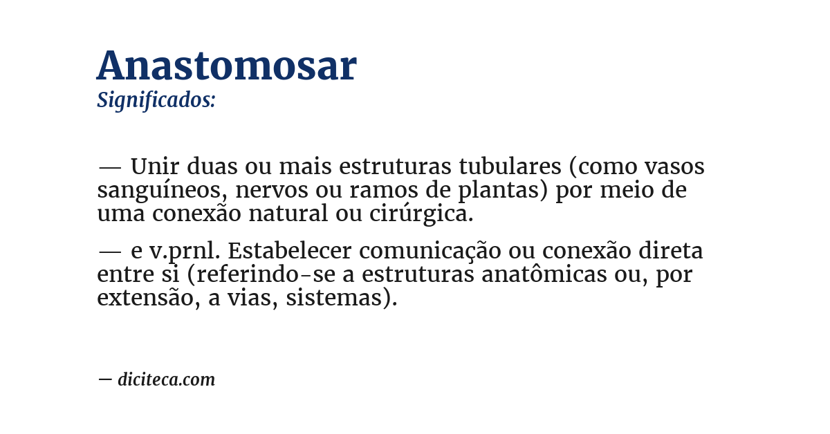 Significado de anastomosar