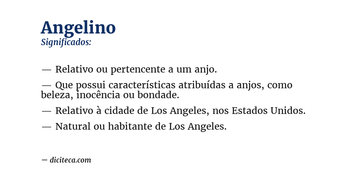 Significado de angelino