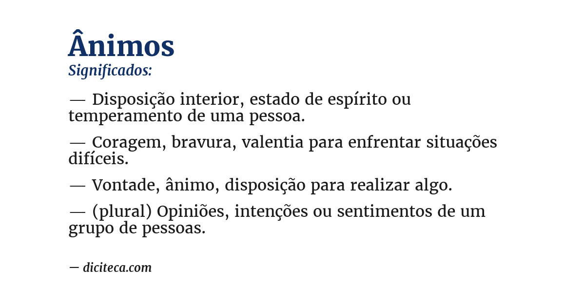 Significado de ânimos