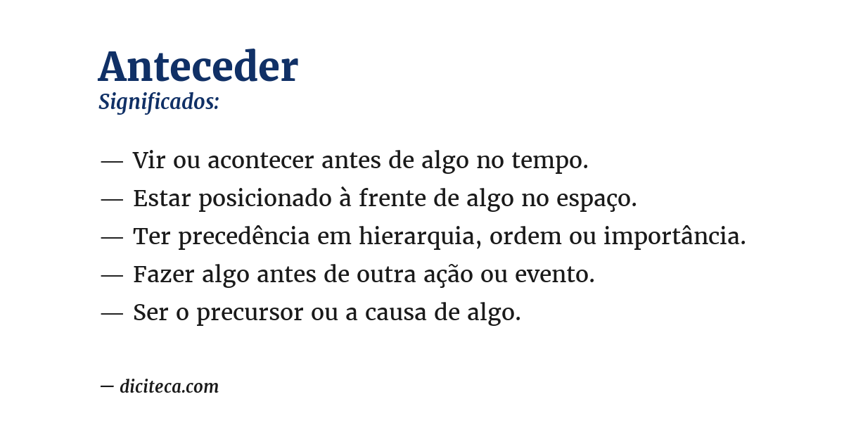 Significado de anteceder