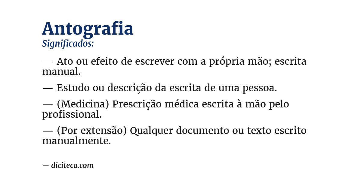 Significado de antografia