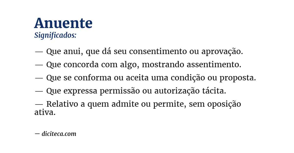 Significado de anuente