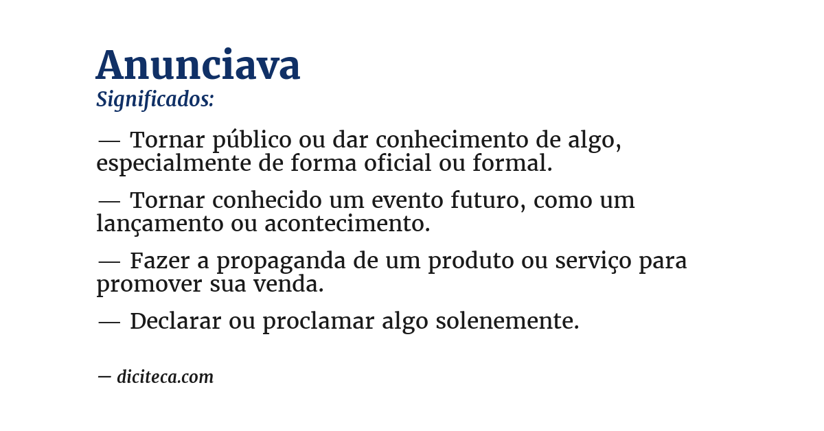 Significado de anunciava
