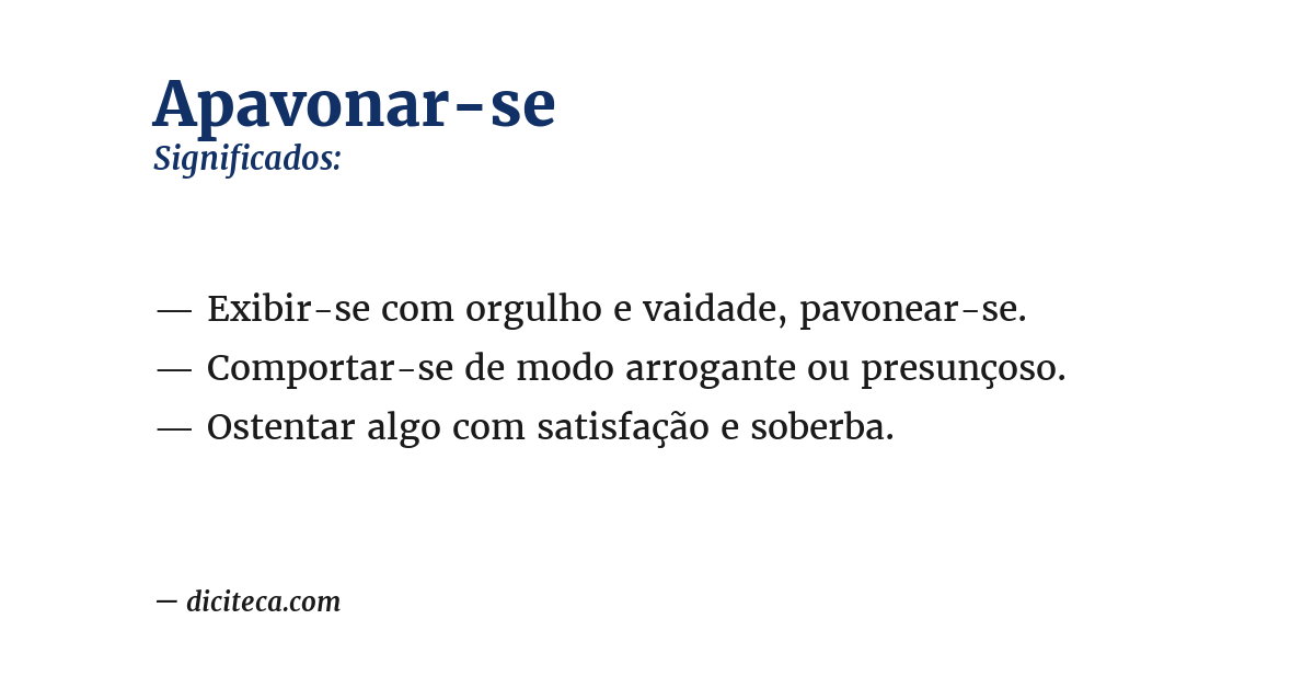 Significado de apavonar-se