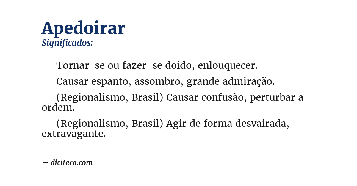 Significado de apedoirar