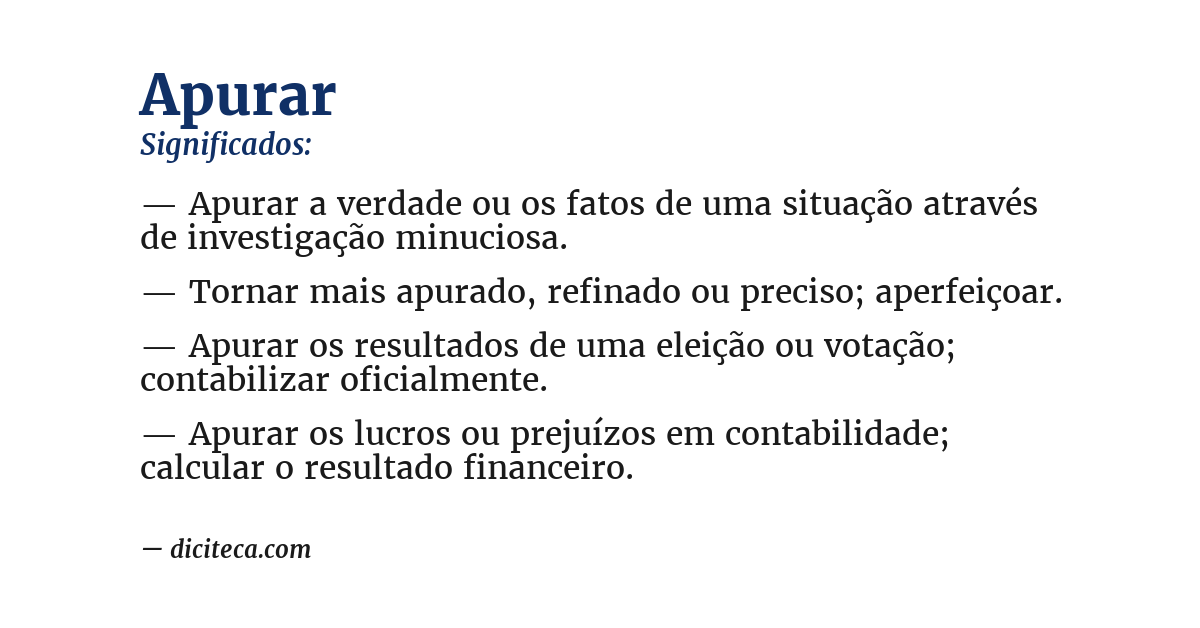 Significado de apurar