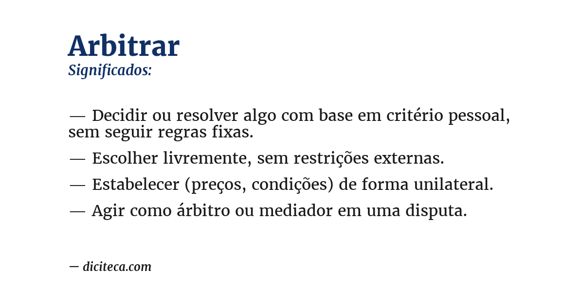 Significado de arbitrar