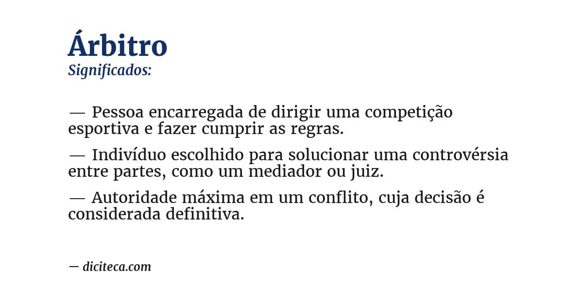Significado de árbitro