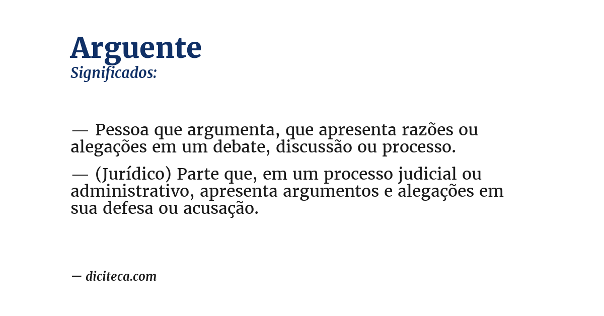 Significado de arguente
