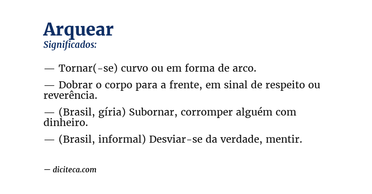 Significado de arquear