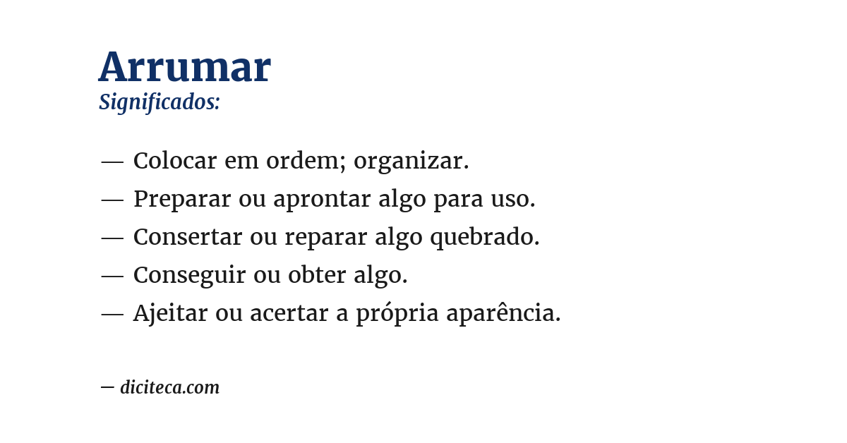 Significado de arrumar