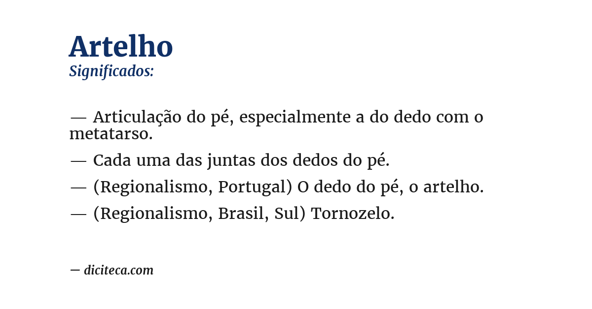 Significado de artelho