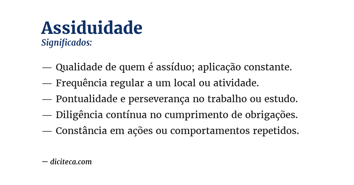 Significado de assiduidade