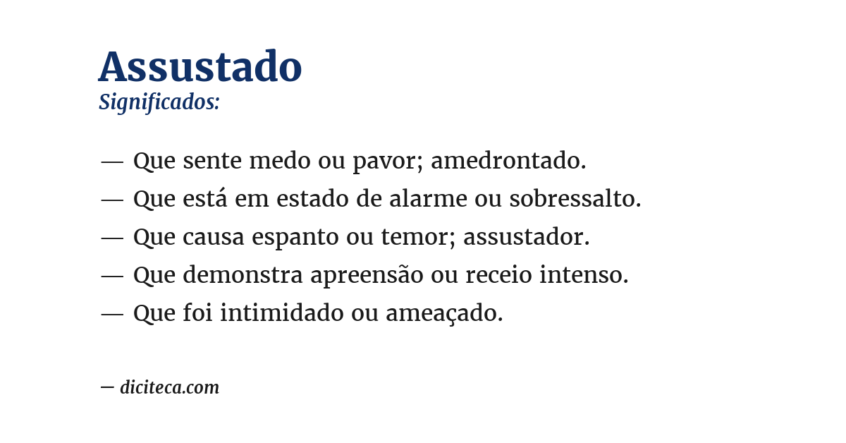 Significado de assustado