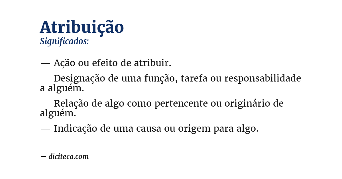 Significado de atribuição