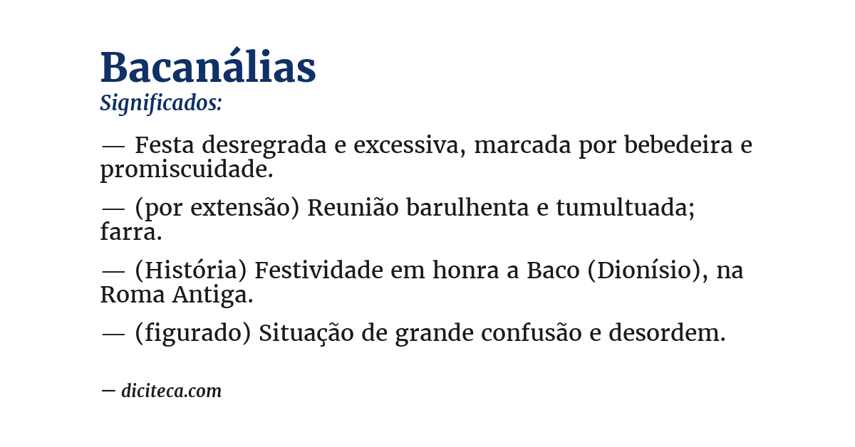 Significado de bacanálias