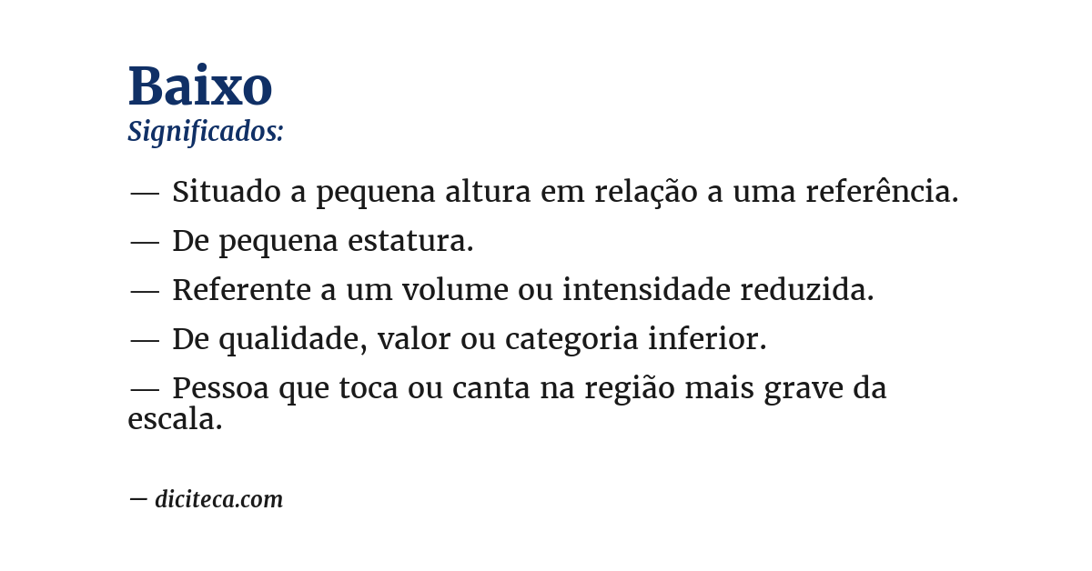 Significado de baixo