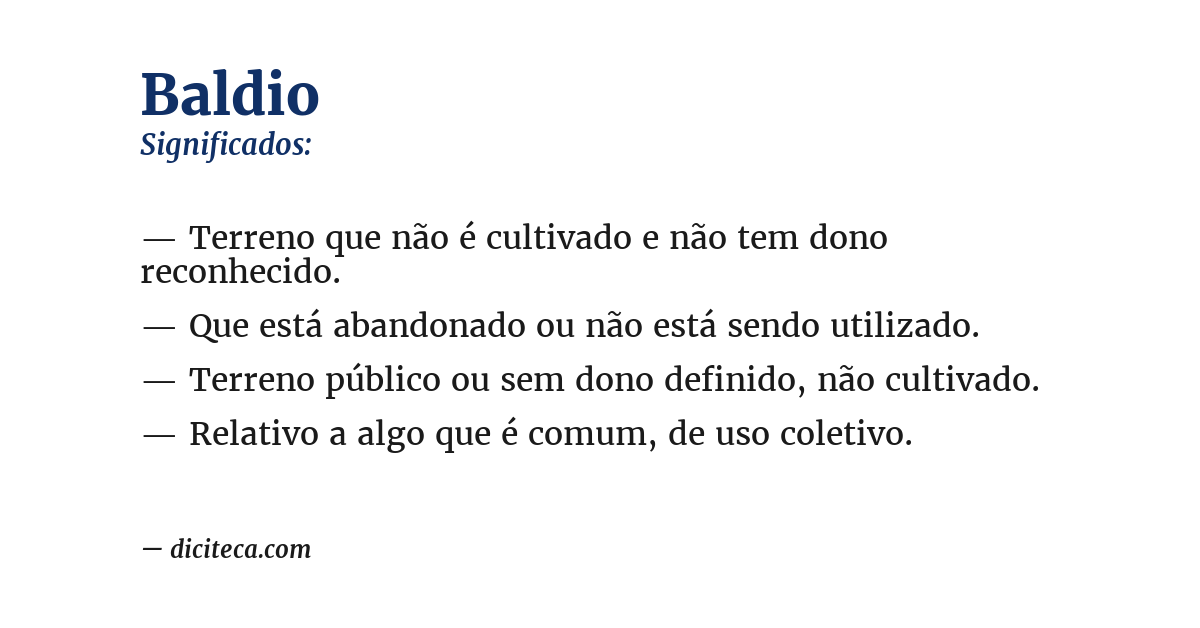 Significado de baldio