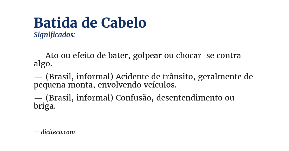 Significado de batida de cabelo