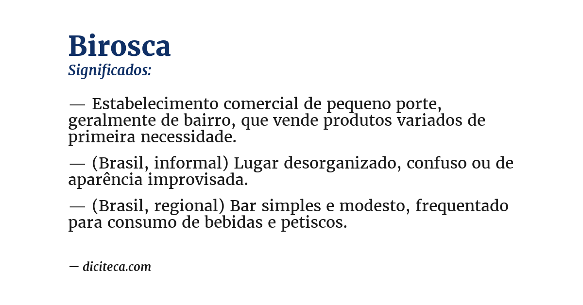 Significado de birosca