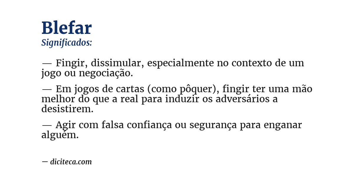 Significado de blefar