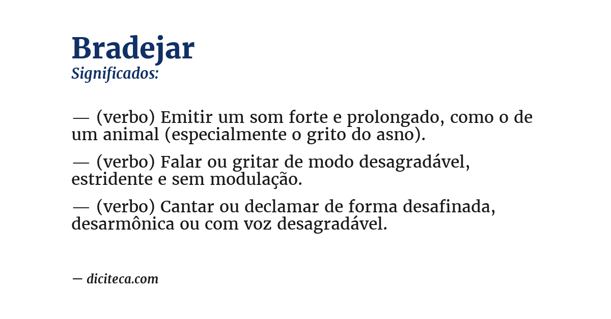 Significado de bradejar