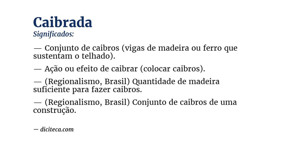 Significado de caibrada