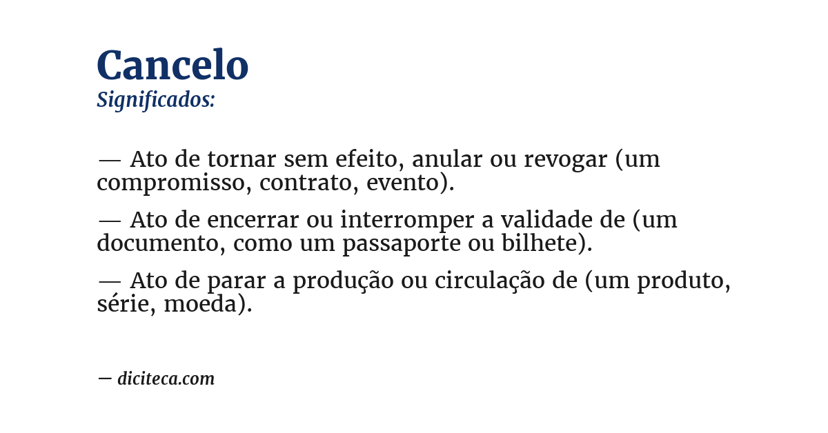 Significado de cancelo