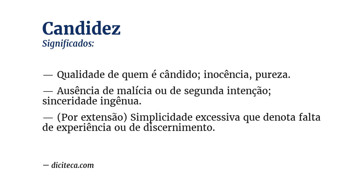 Significado de candidez