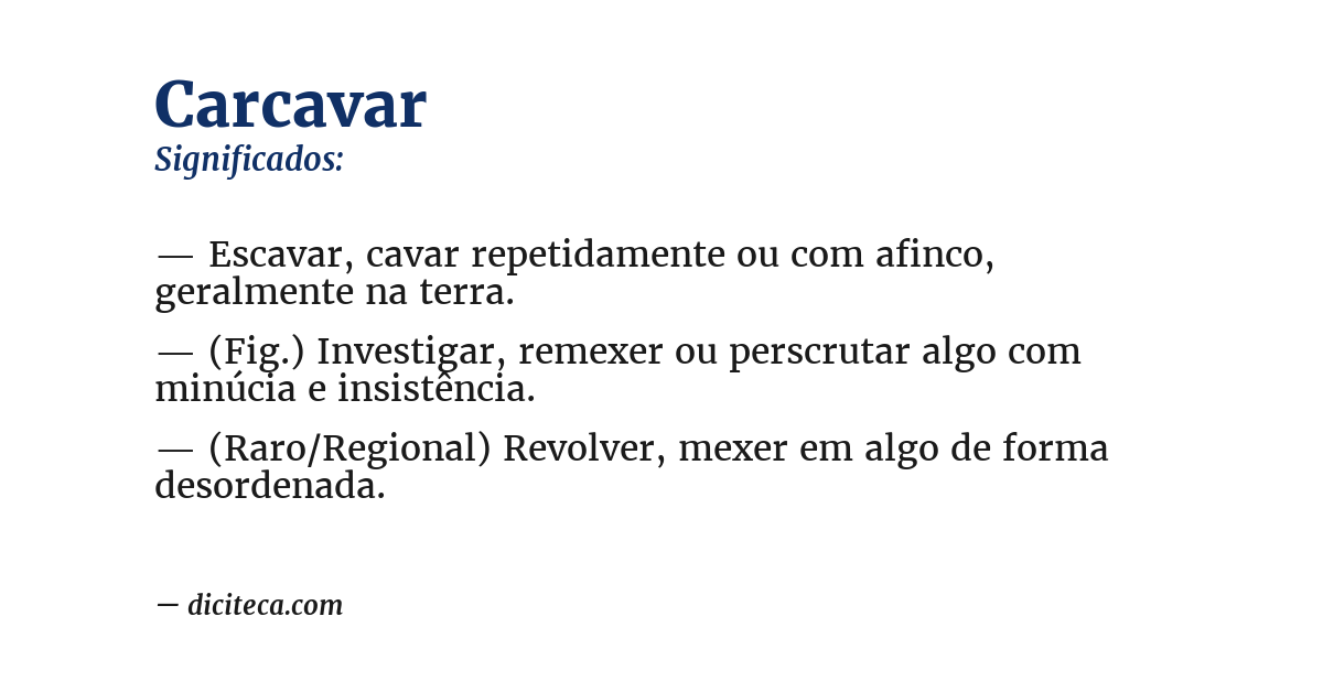 Significado de carcavar