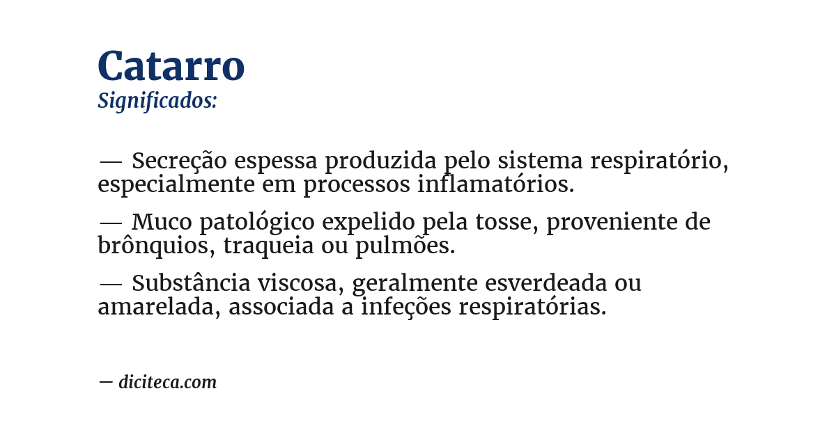 Significado de catarro