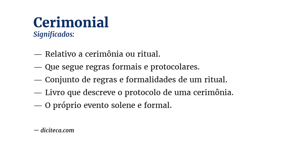 Significado de cerimonial