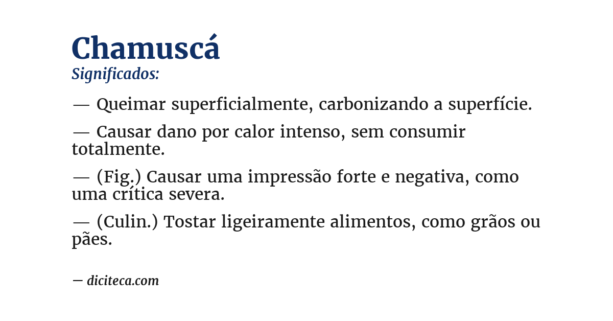 Significado de chamuscá