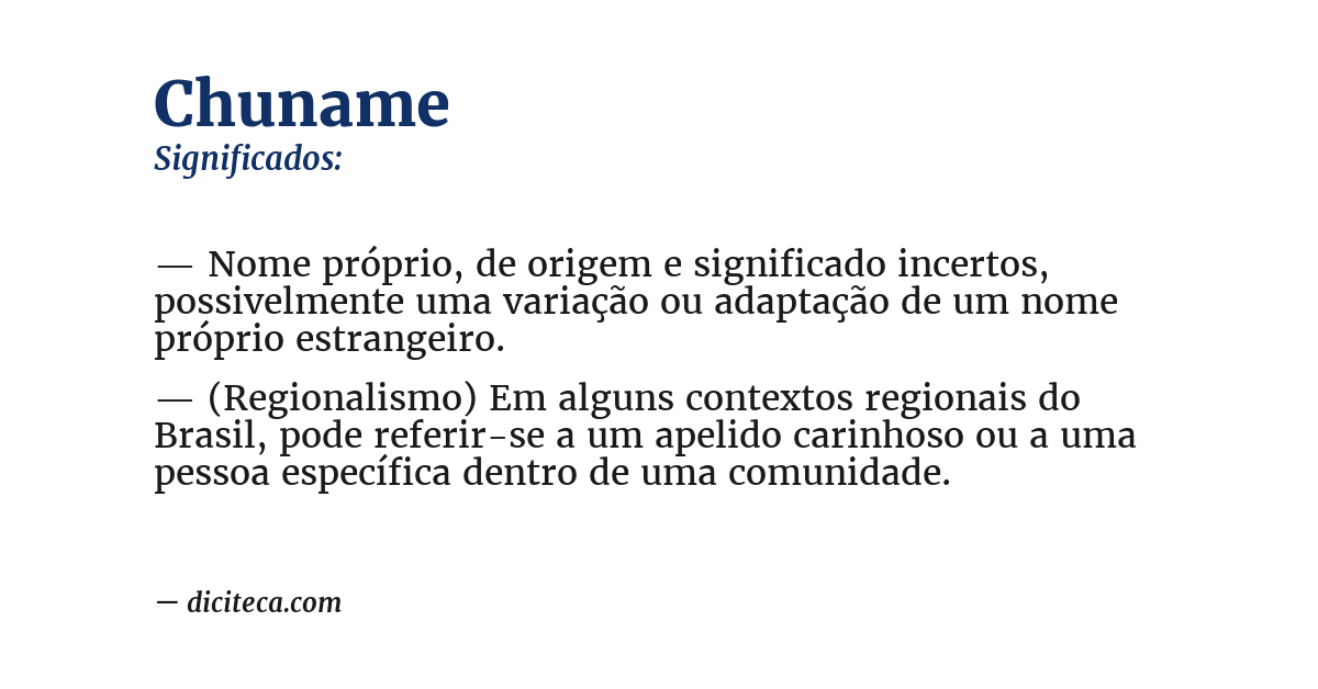 Significado de chuname