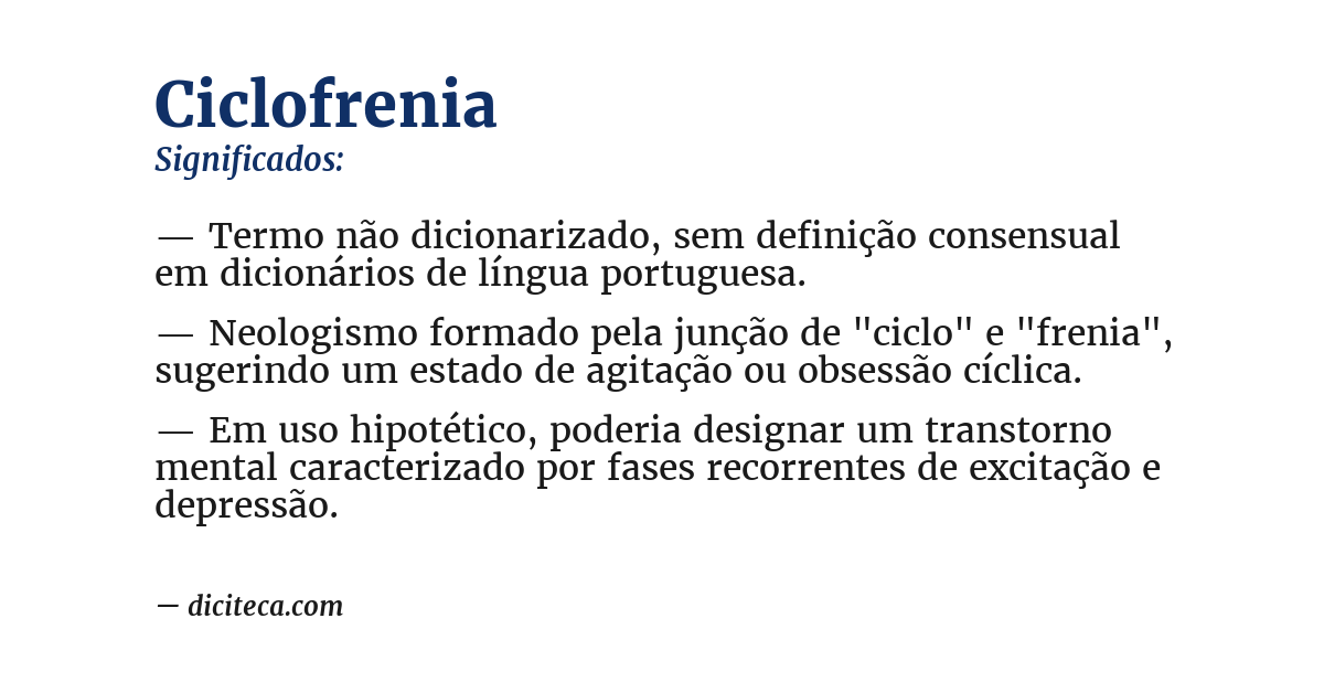 Significado de ciclofrenia