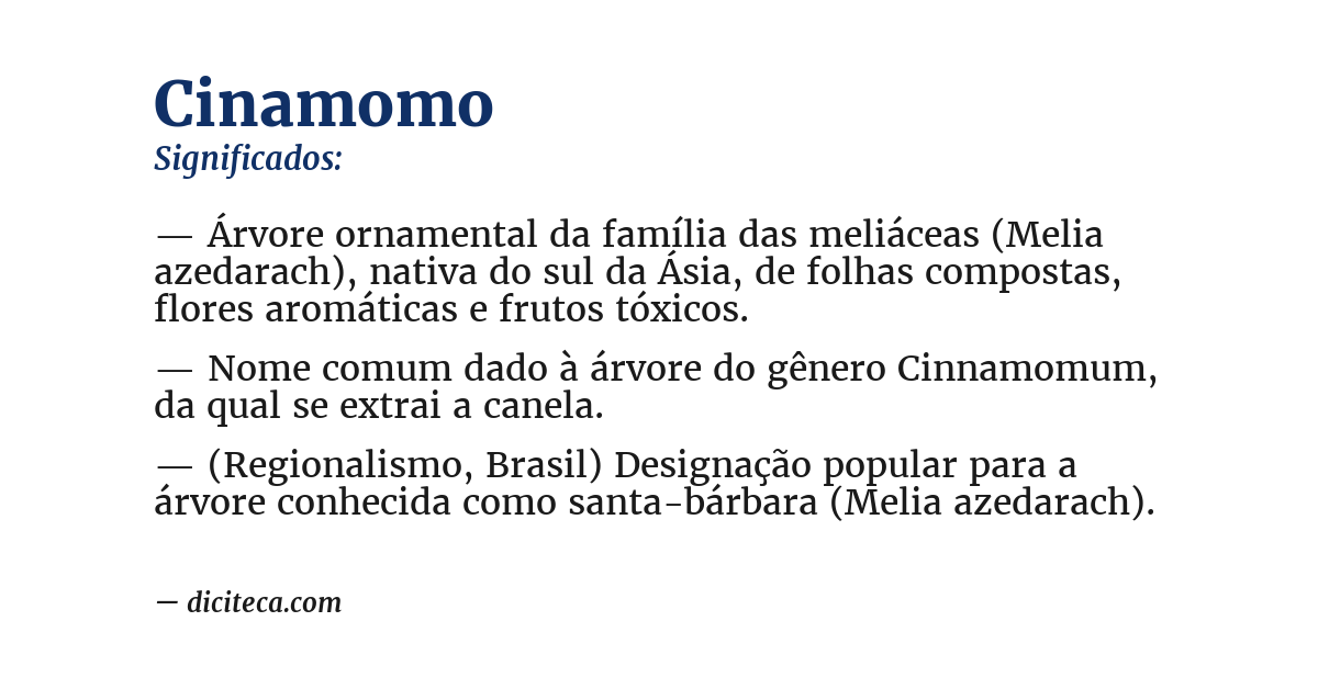 Significado de cinamomo