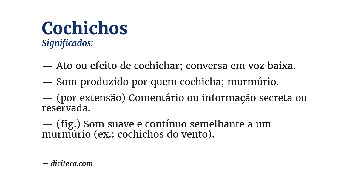 Significado de cochichos