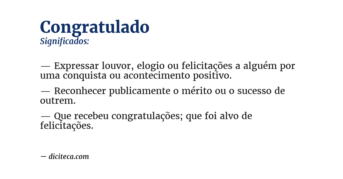 Significado de congratulado