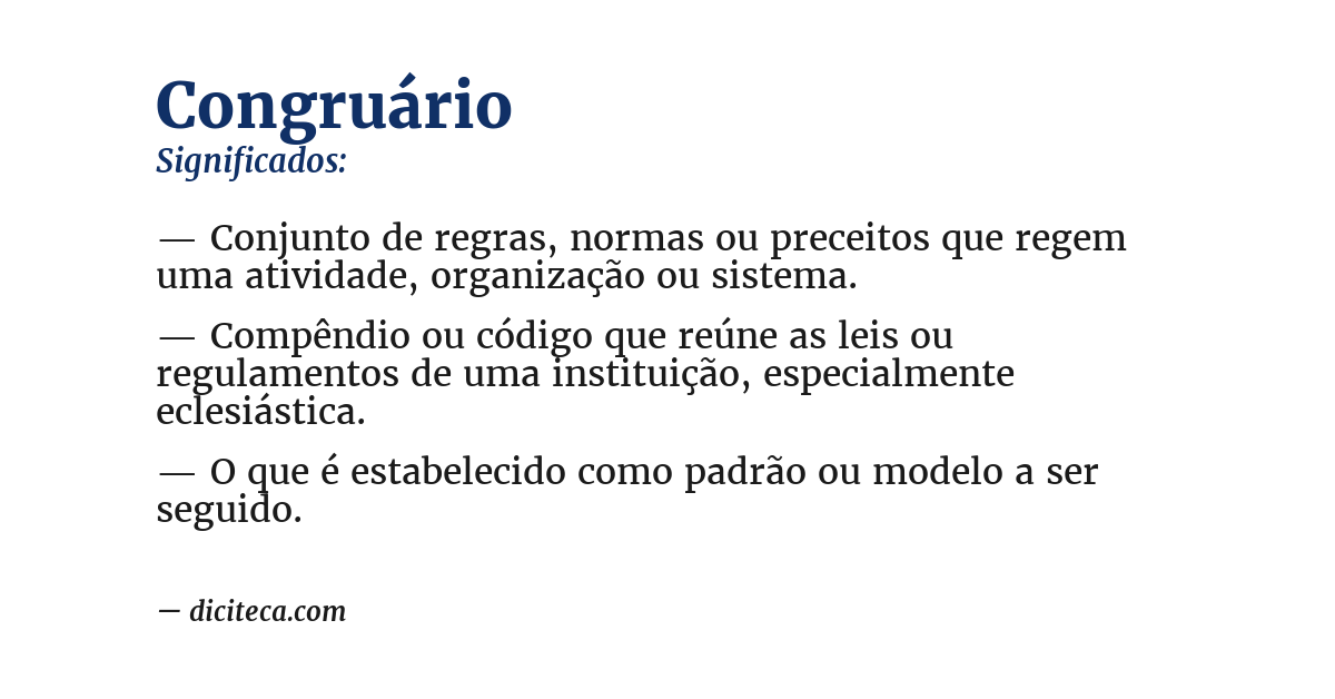 Significado de congruário