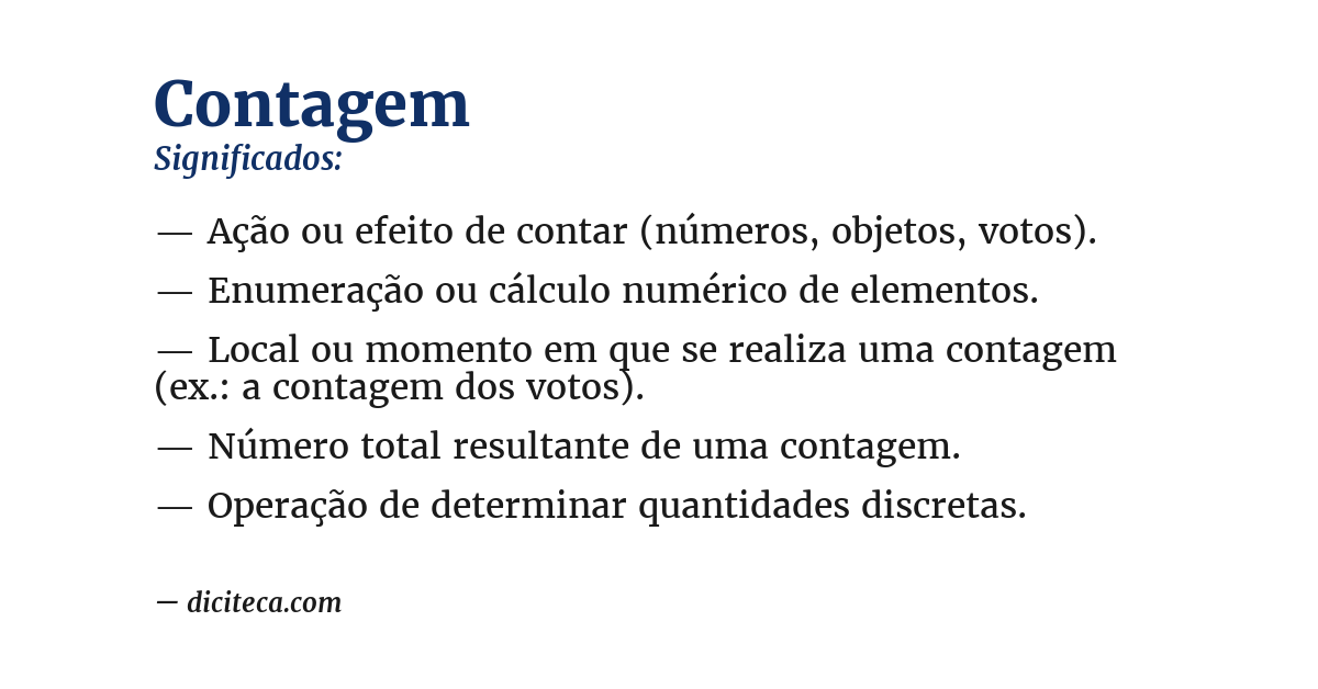 Significado de contagem