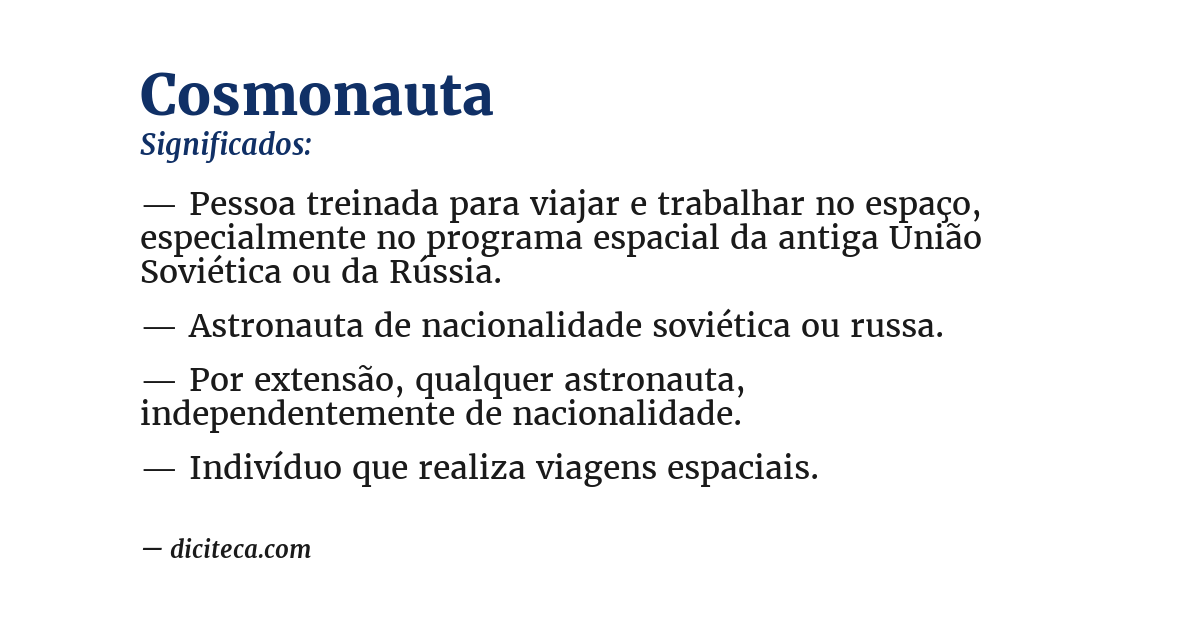 Significado de cosmonauta